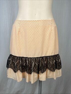 BCBGeneration Peach Mini Skirt with Black Lace Trim